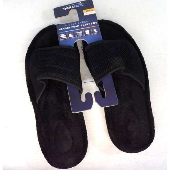 Thera Pedic Men's Memory Foam Slippers SM 6-7  NWT - Picture 2 of 3